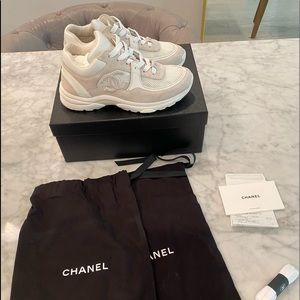 Chanel CC Suede & leather Sneakers size 38